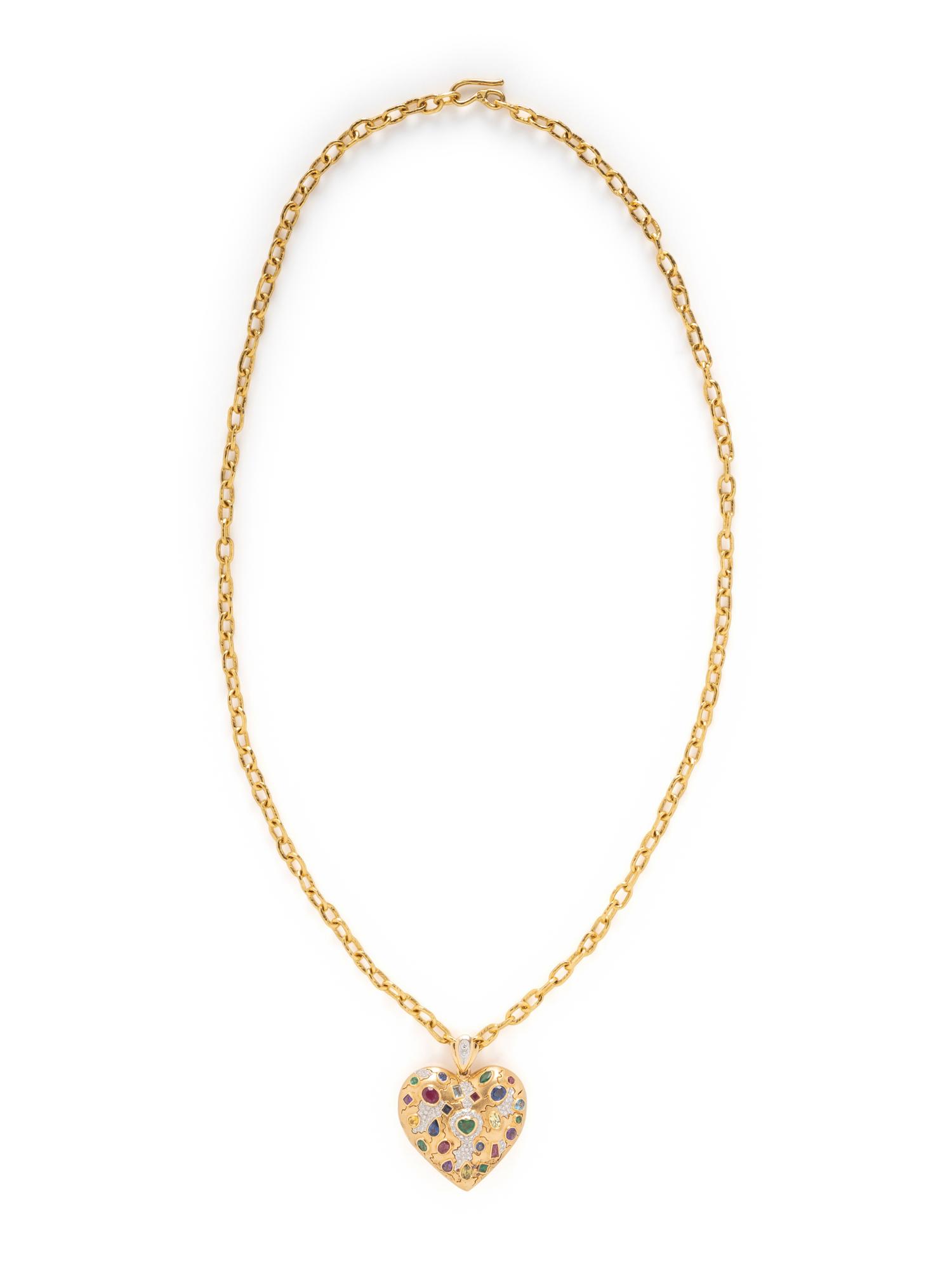 HIGH KARAT GOLD AND MULTIGEM NECKLACE