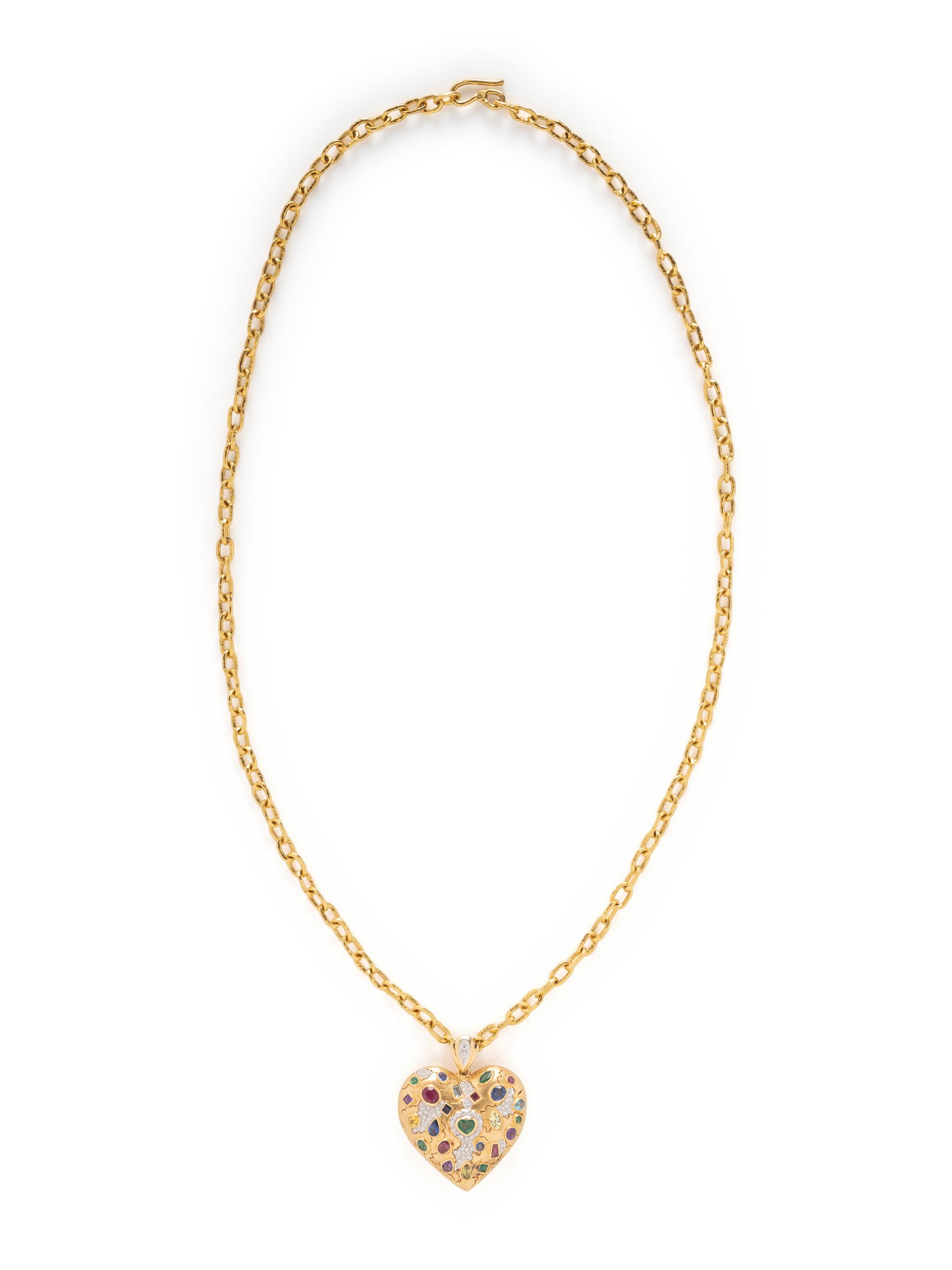 HIGH KARAT GOLD AND MULTIGEM NECKLACE