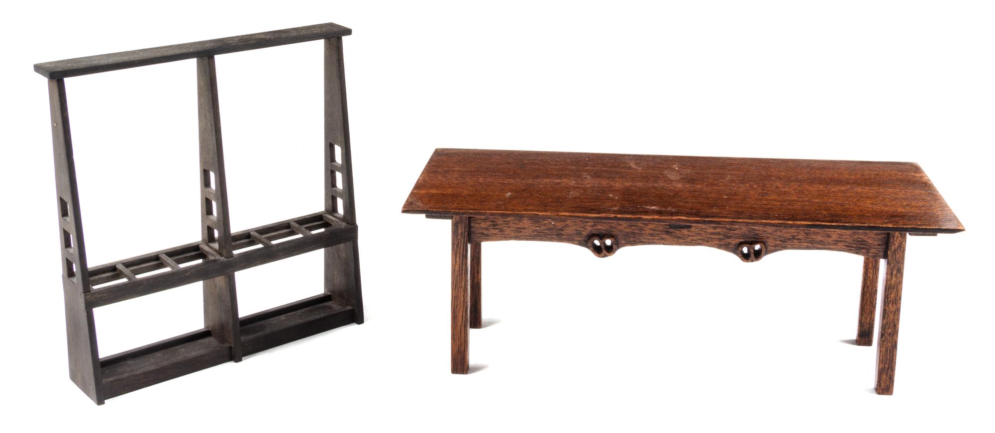 A Group of Eight Arts and Crafts Style Furniture Articles Height of first 2 3/8 x width 6 1/2 x depth 2 5/8 inches. — Various Makers