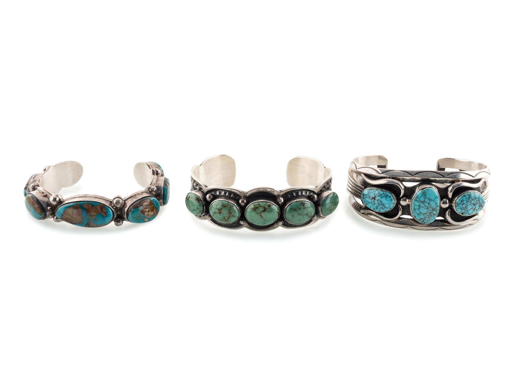 Navajo Silver and Turquoise Cuff Braclets