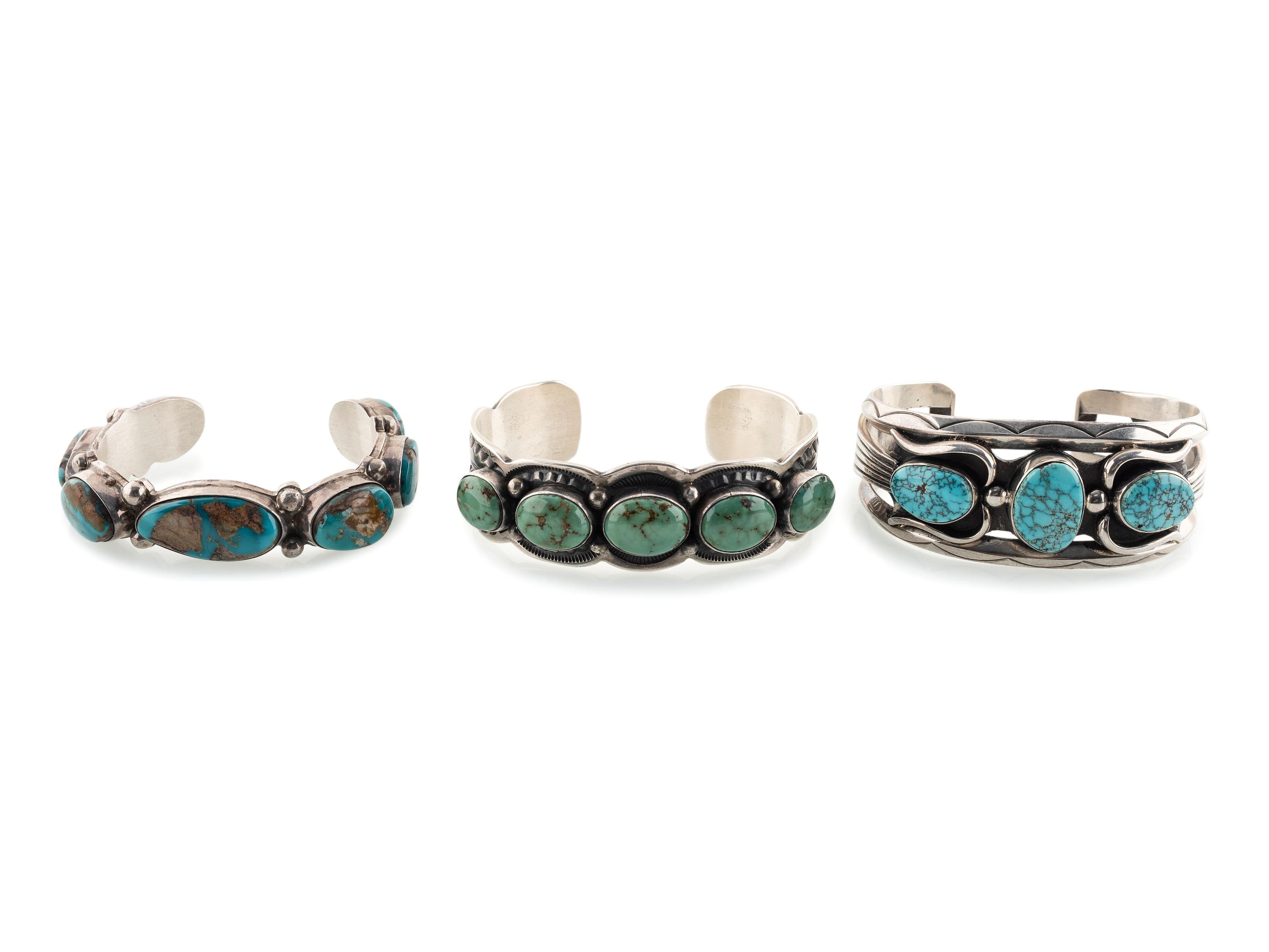 Navajo Silver and Turquoise Cuff Braclets