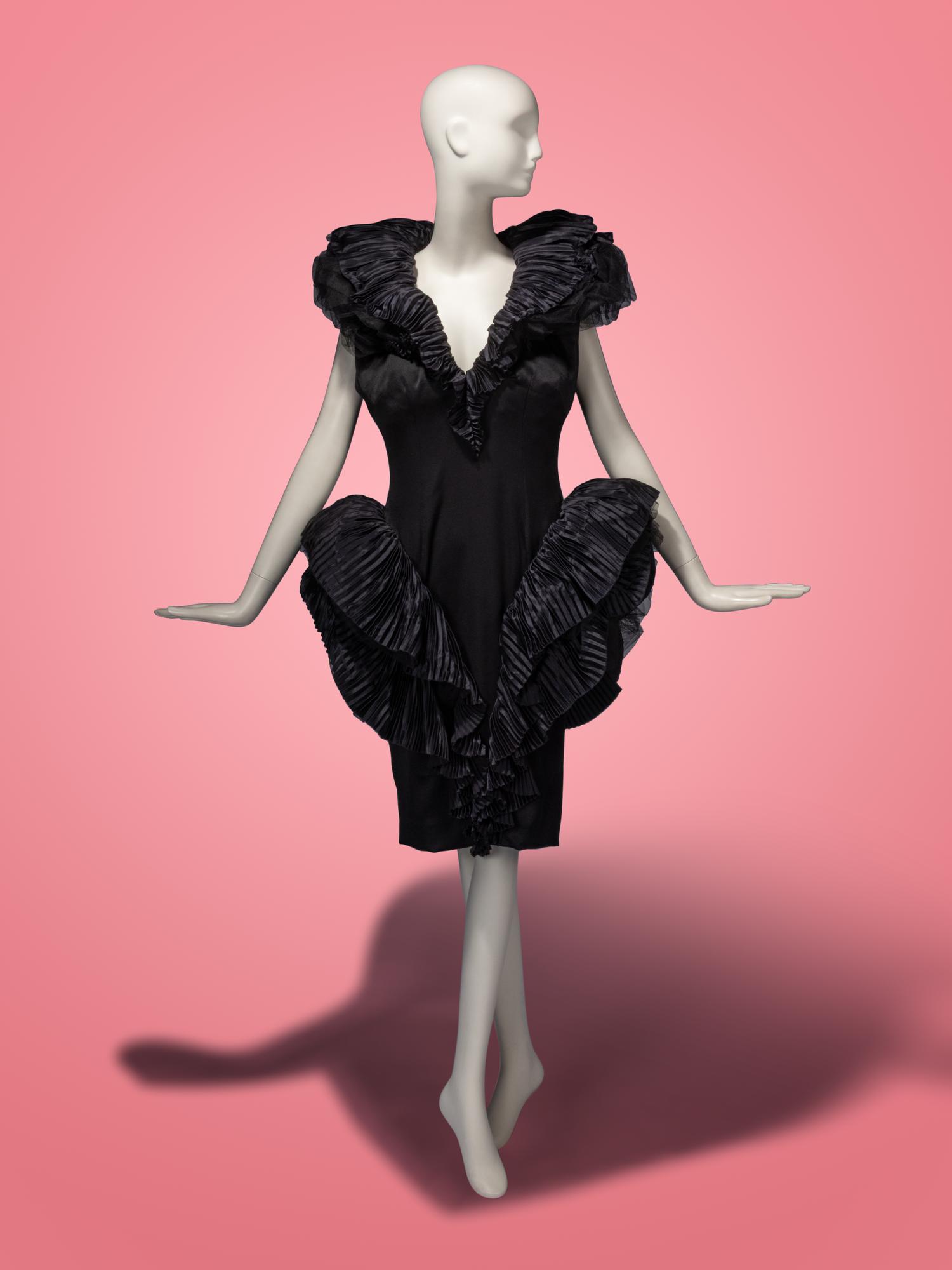 Attributed to Loris Azzaro Haute Couture, Structured Black Dress