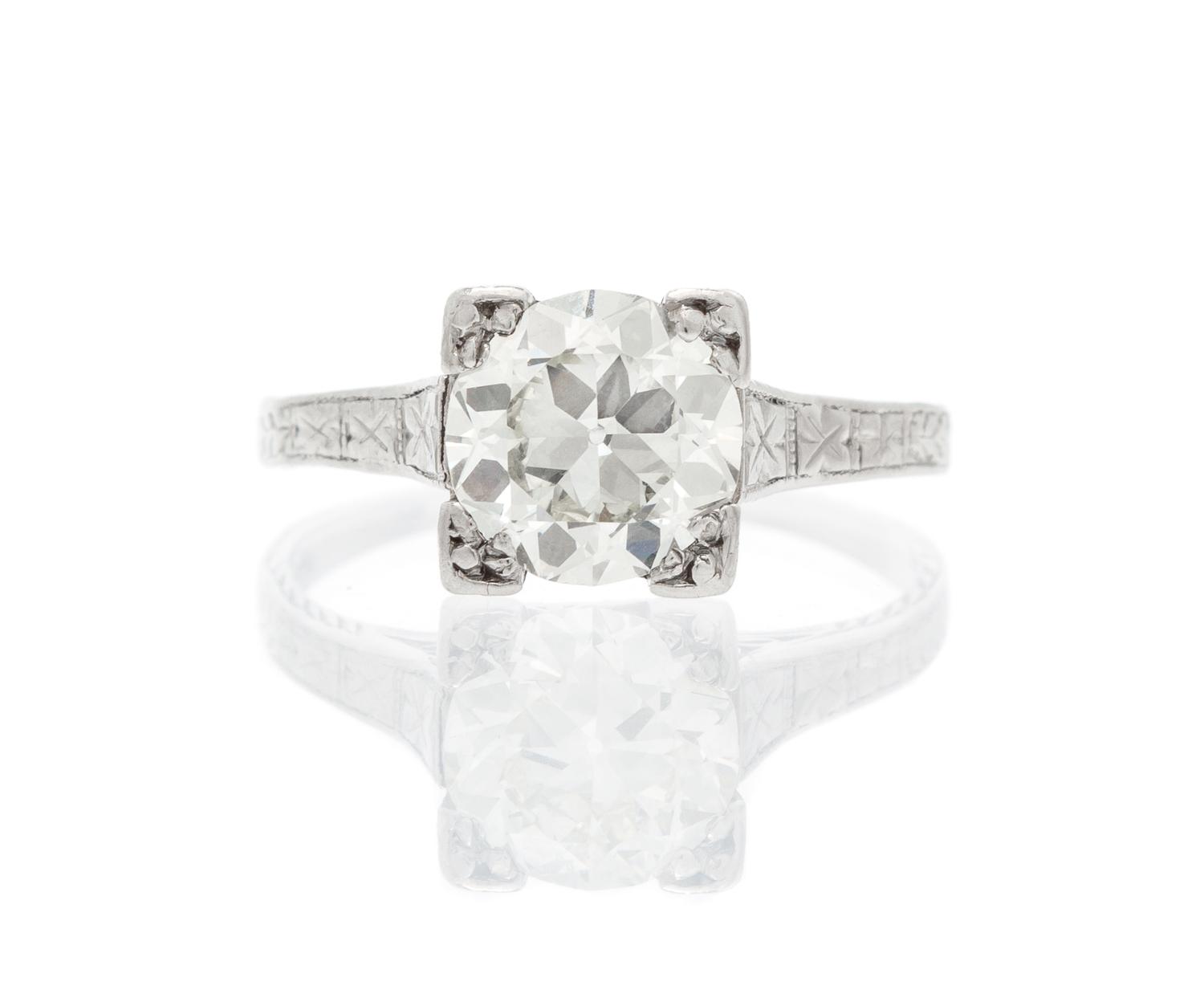 An Edwardian Platinum and Diamond Ring, 2.20 dwts.