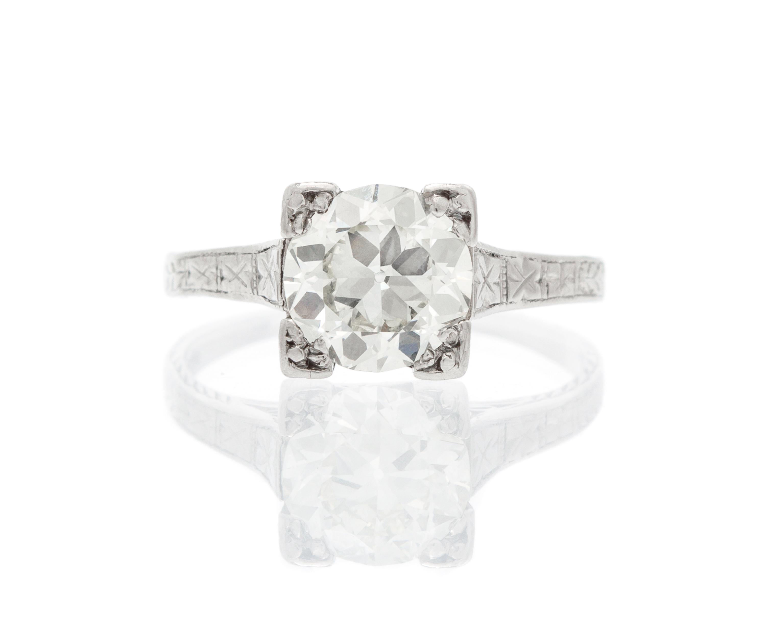 An Edwardian Platinum and Diamond Ring, 2.20 dwts.