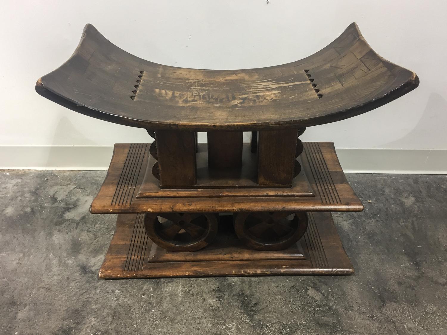 A Japanese Carved Wood Stand. Height 22 1/2 x width 26 1/2 x depth 12 inches.