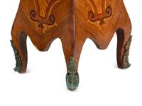A Louis XV Style Gilt Bronze Mounted Marquetry Marble-Top Pedestal