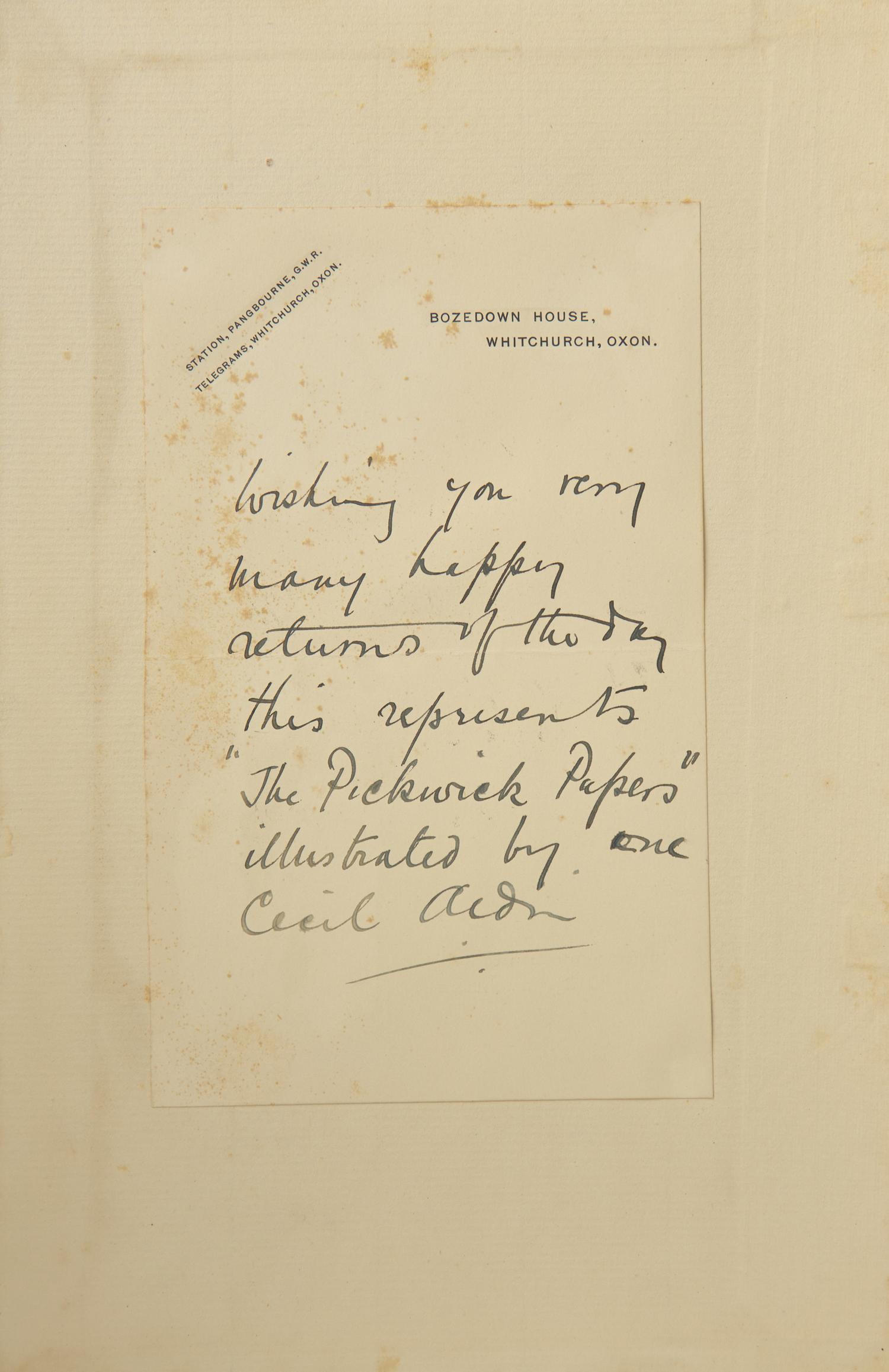 DICKENS, Charles (1812-1870). The Posthumous Papers of the Pickwick Club. London: Chapman & Hall, Ltd./Lawrence & Jellicoe, Ltd., 1910.