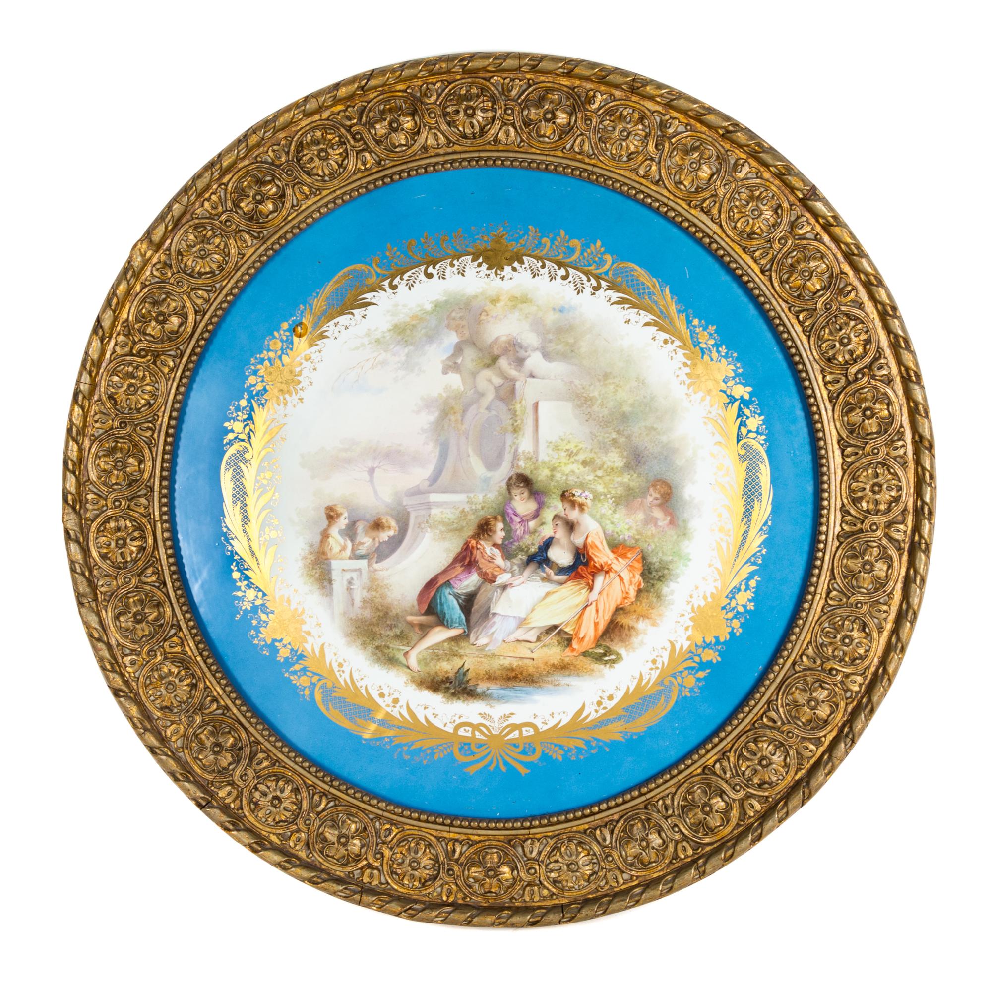 A Sevres Style Porcelain Plaque Diameter 22 inches. — 19TH CENTURY