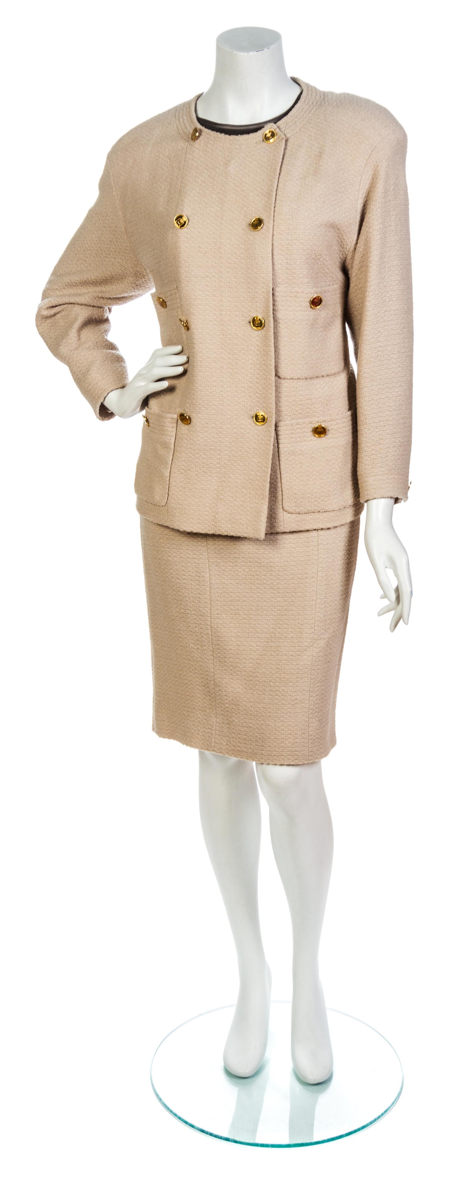 A Chanel Eggshell Boucle Wool Skirt Suit,