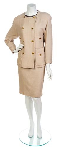 A Chanel Eggshell Boucle Wool Skirt Suit,