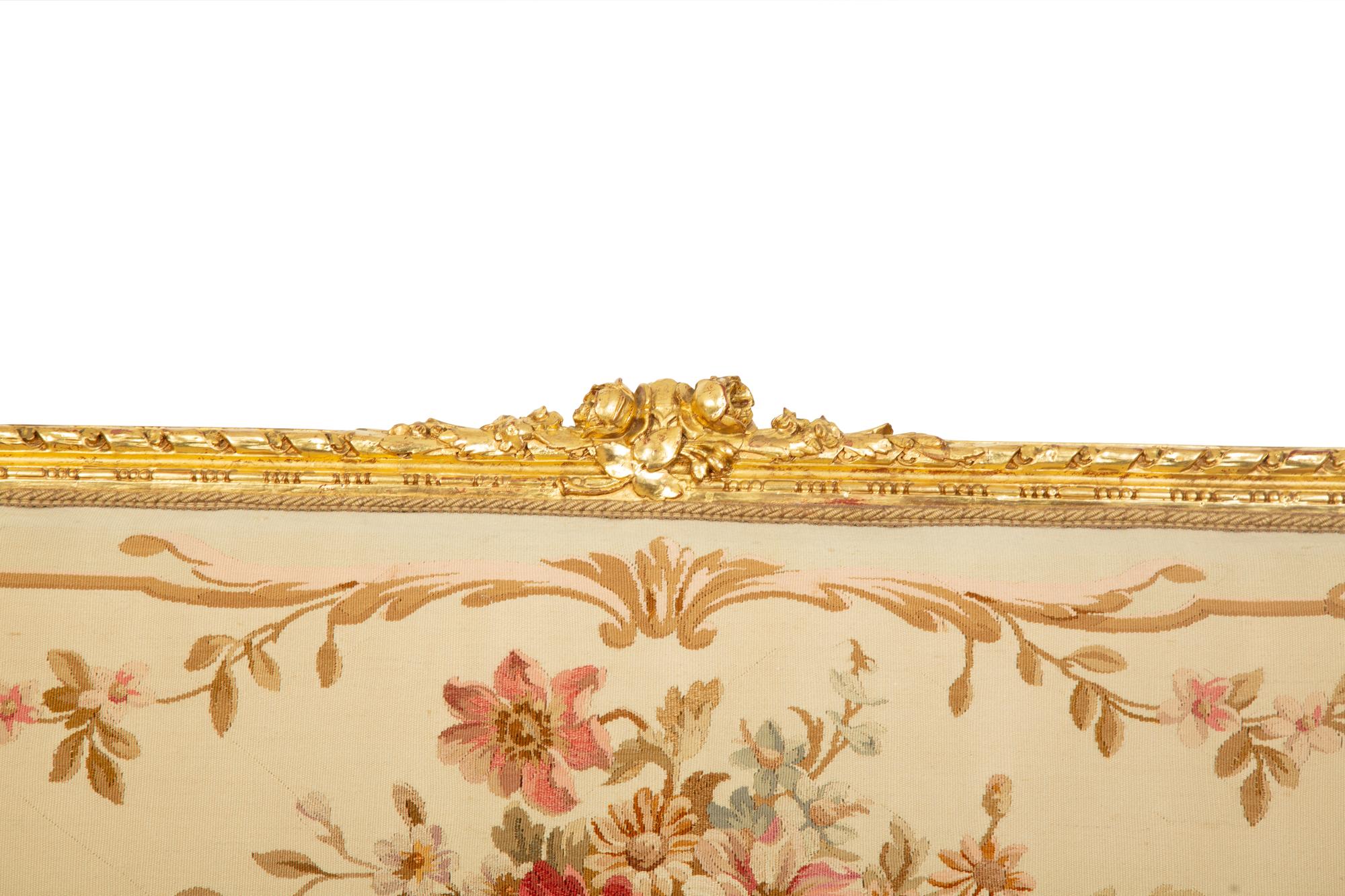 A Louis XVI Style Giltwood Five-Piece Salon Suite — LATE 19TH CENTURY