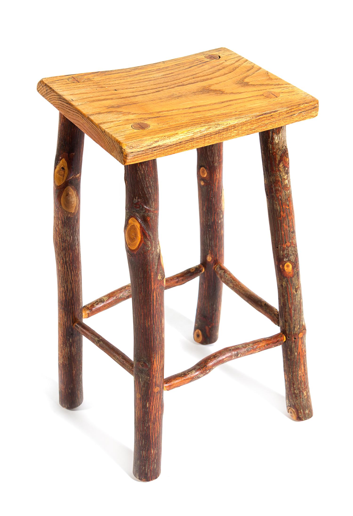 A Rustic Style Stool Height 24 inches.