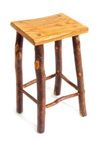 A Rustic Style Stool Height 24 inches.