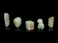 Five Chinese Celadon Jade Articles