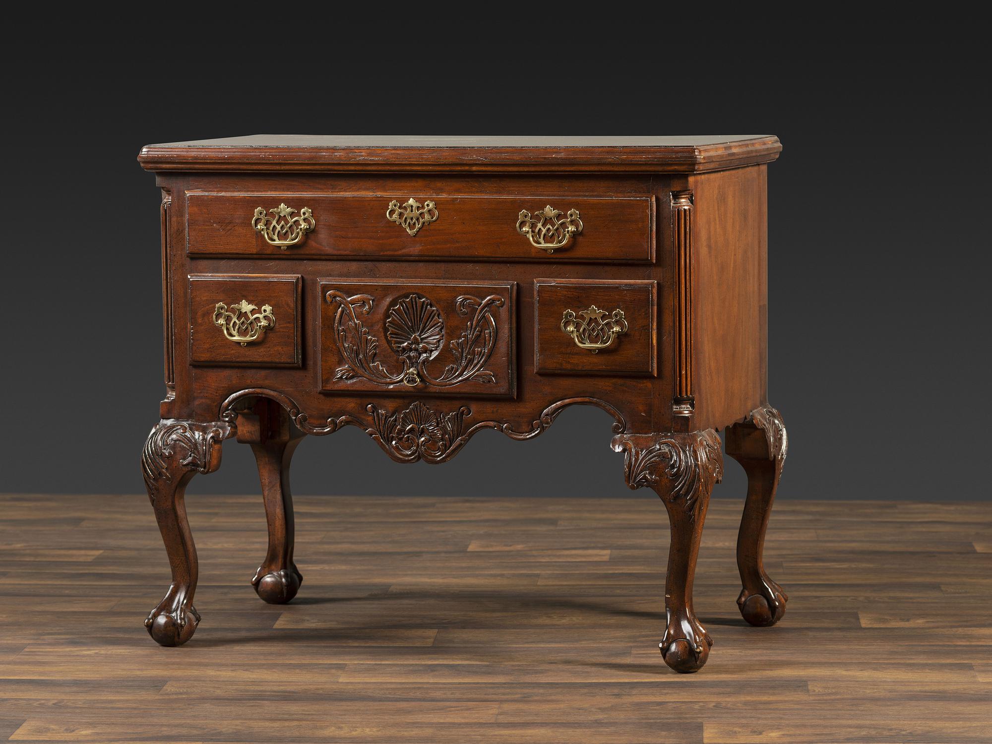 A Chippendale Style Carved Mahogany Dressing Table