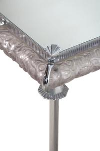 An Art Deco Style Frosted Glass, Mirror and Chrome Side Table