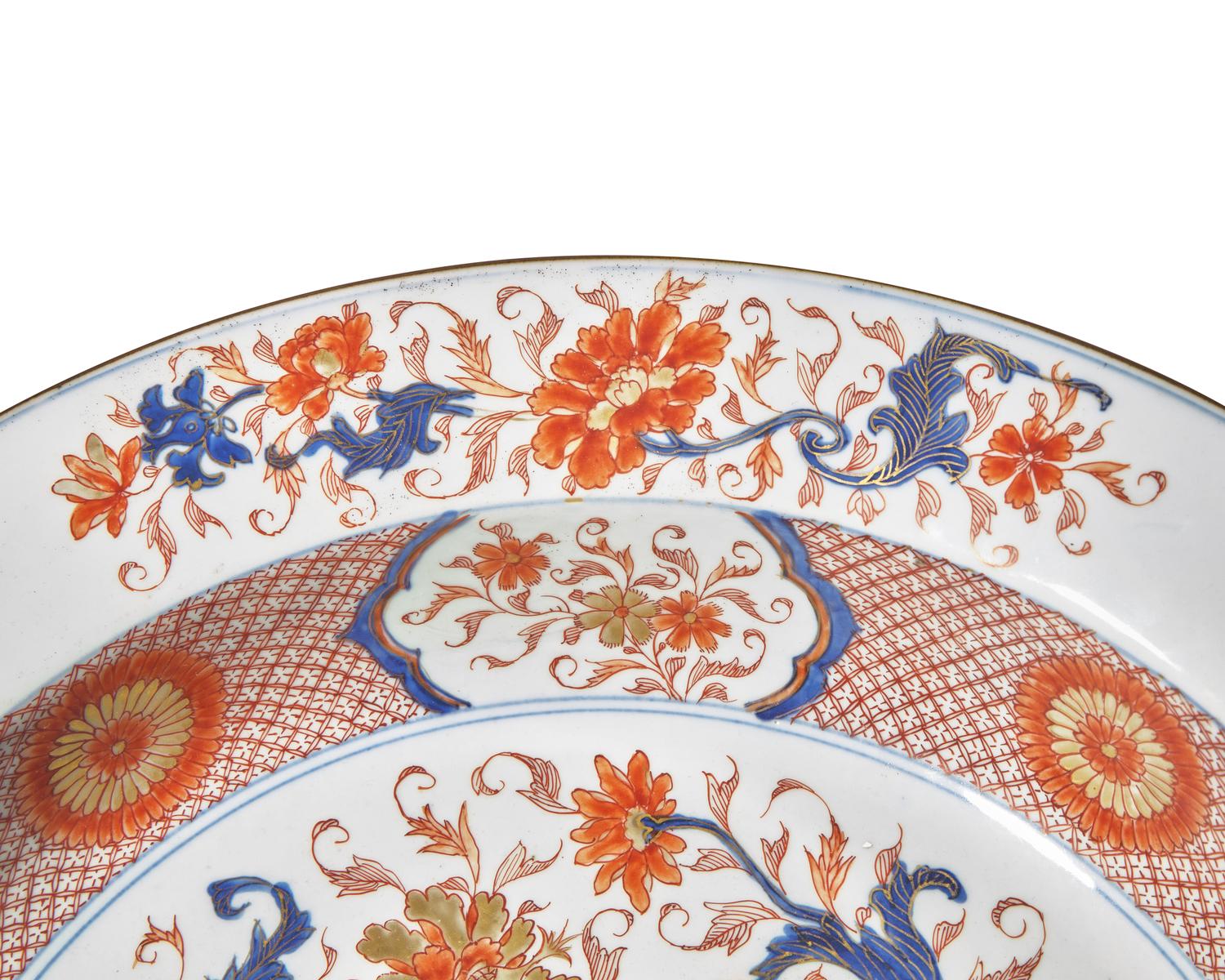 A Chinese Export Porcelain Deep Dish In The "Imari" Palette