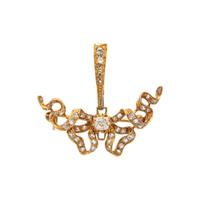 DIAMOND AND YELLOW GOLD BOW BROOCH/PENDANT