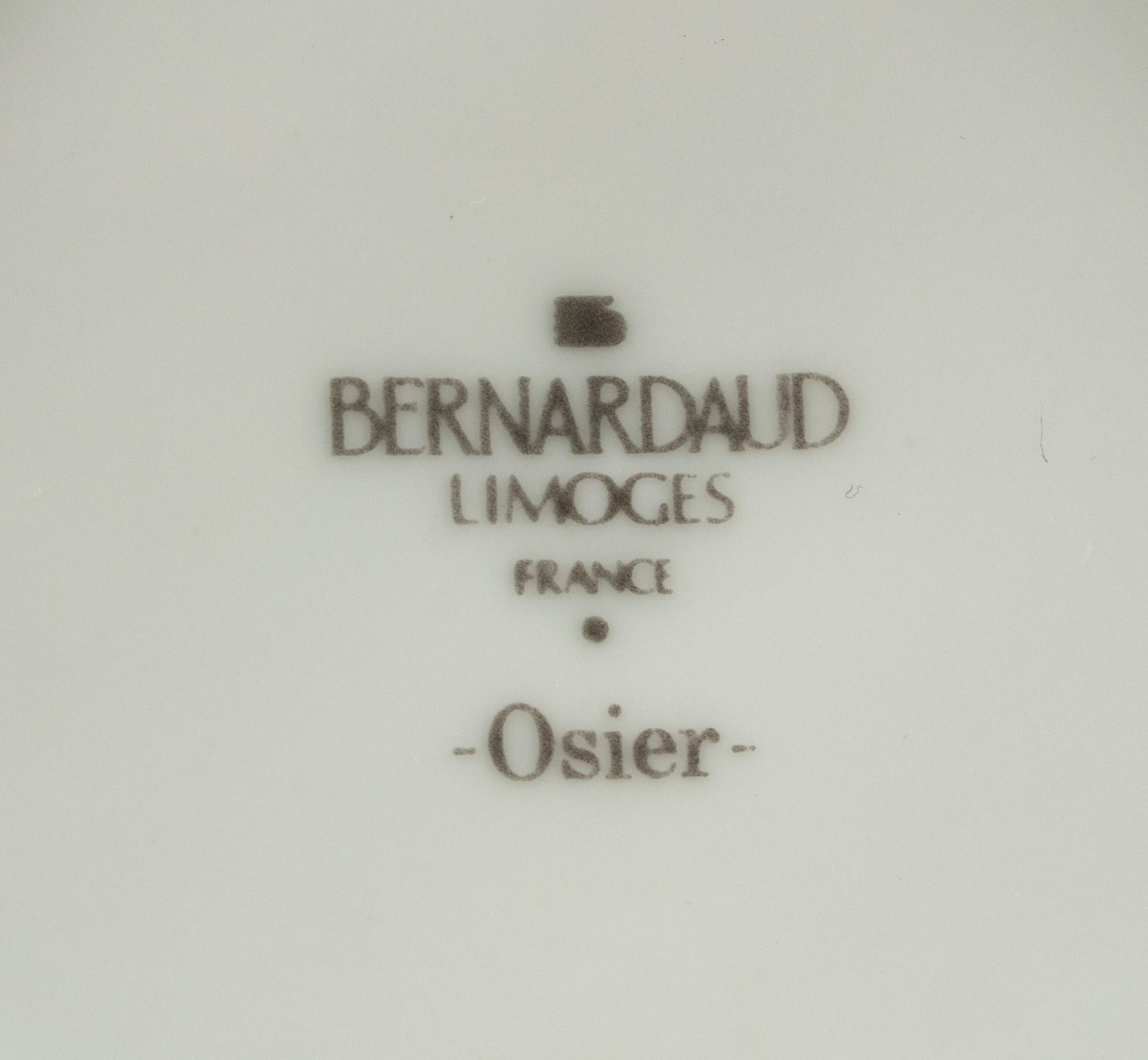 A Bernardaud Limoges Vannerie Porcelain Dinner Service
