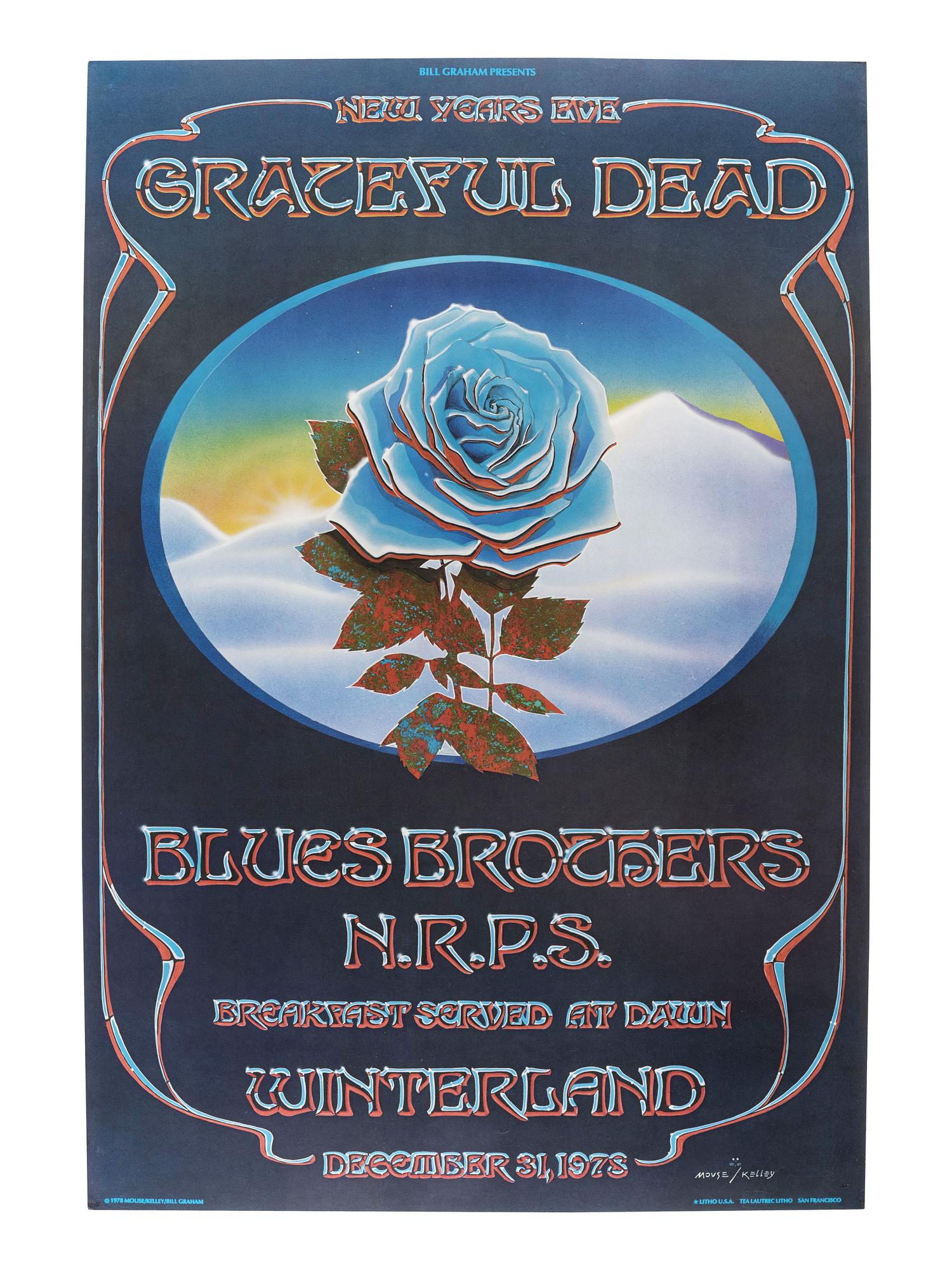 [MUSIC] -- [POSTERS]. MOUSE, Stanley, and KELLEY, Alton, artists. Bill Graham Presents / New Years Eve / Grateful Dead / Blues Brothers / N.R.P.S. / Winterland / December 31, 1978 .