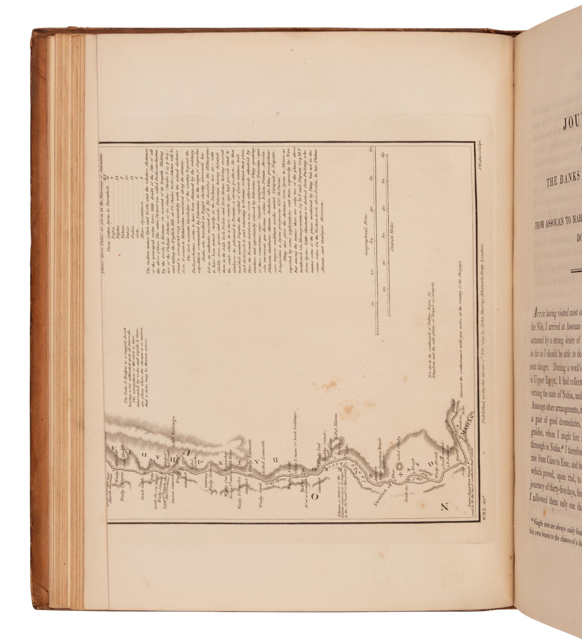 [TRAVEL & EXPLORATION]. BURCKHARDT, John Lewis (1784-1817). Travels in Nubia ... Published by the Association for Promoting the Discovery of the Interior Parts of Africa. London: John Murray, 1822.