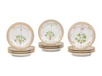 A Set of Twelve Royal Copenhagen Flora Danica Porcelain Bread Plates