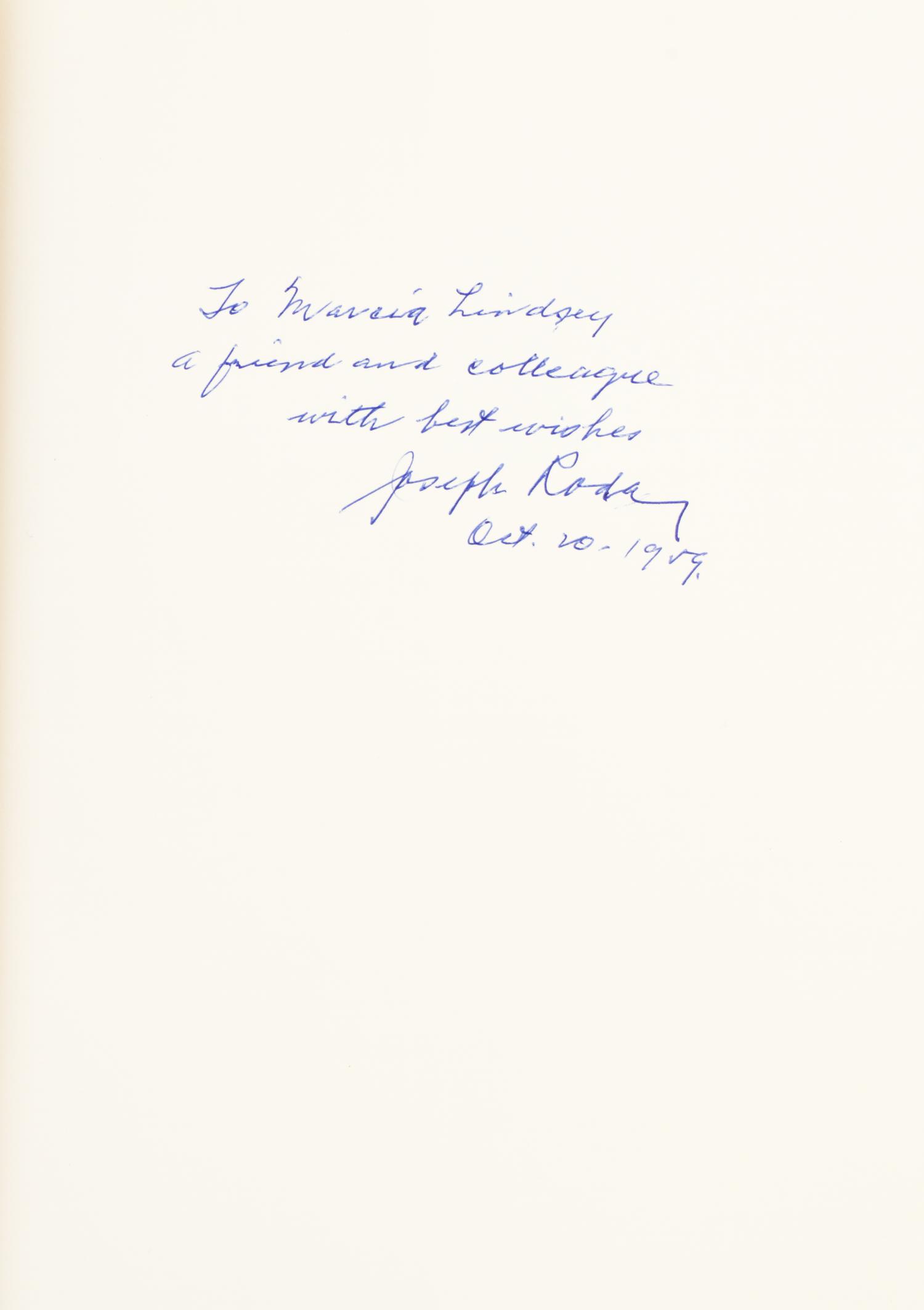 (MUSIC) RODA, JOSEPH. Bows for Musical Instruments of the Violin Family. Chicago, 1959. First printing, Limited ed., Inscribed by Roda.