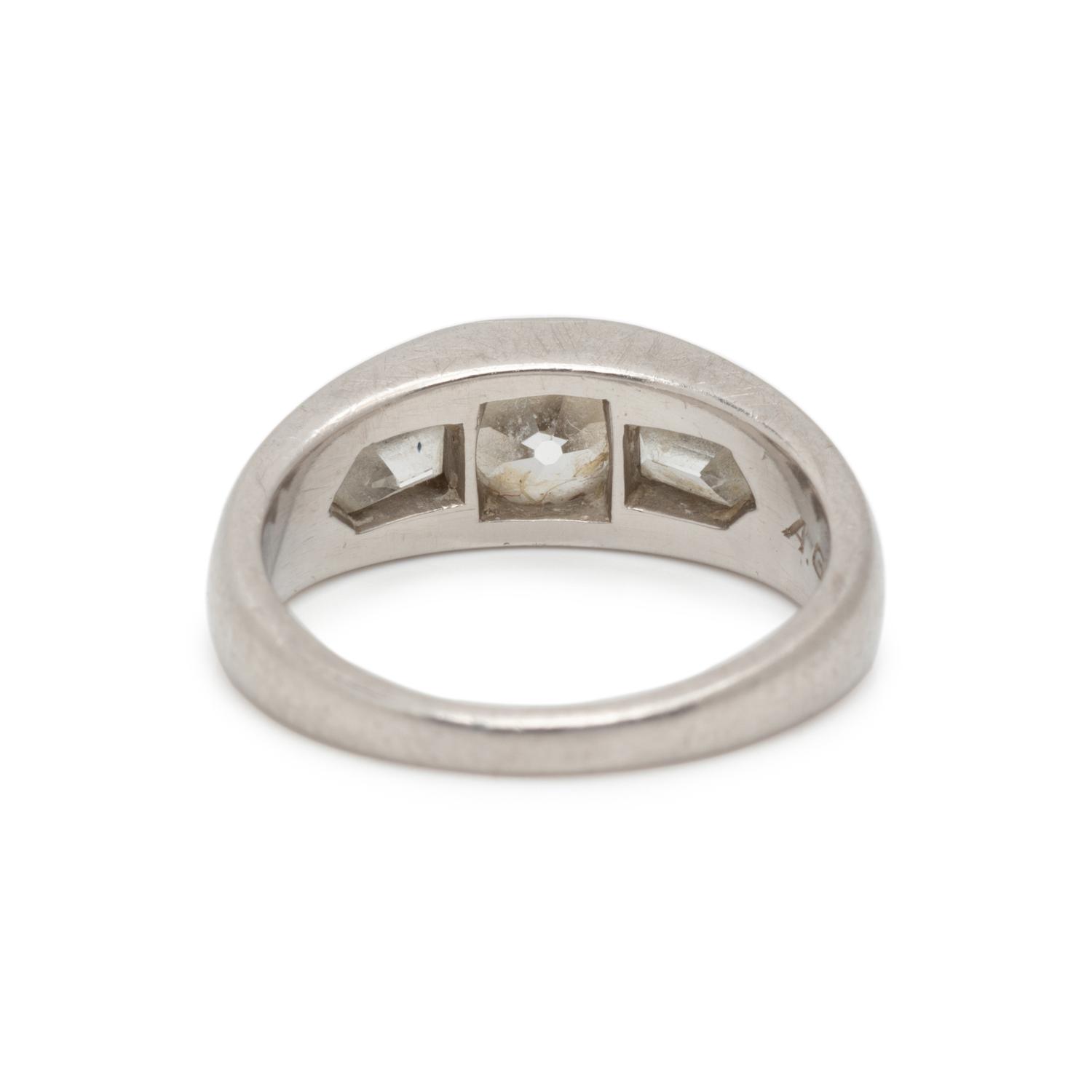 GILLOT, ANTIQUE, PLATINUM AND DIAMOND RING