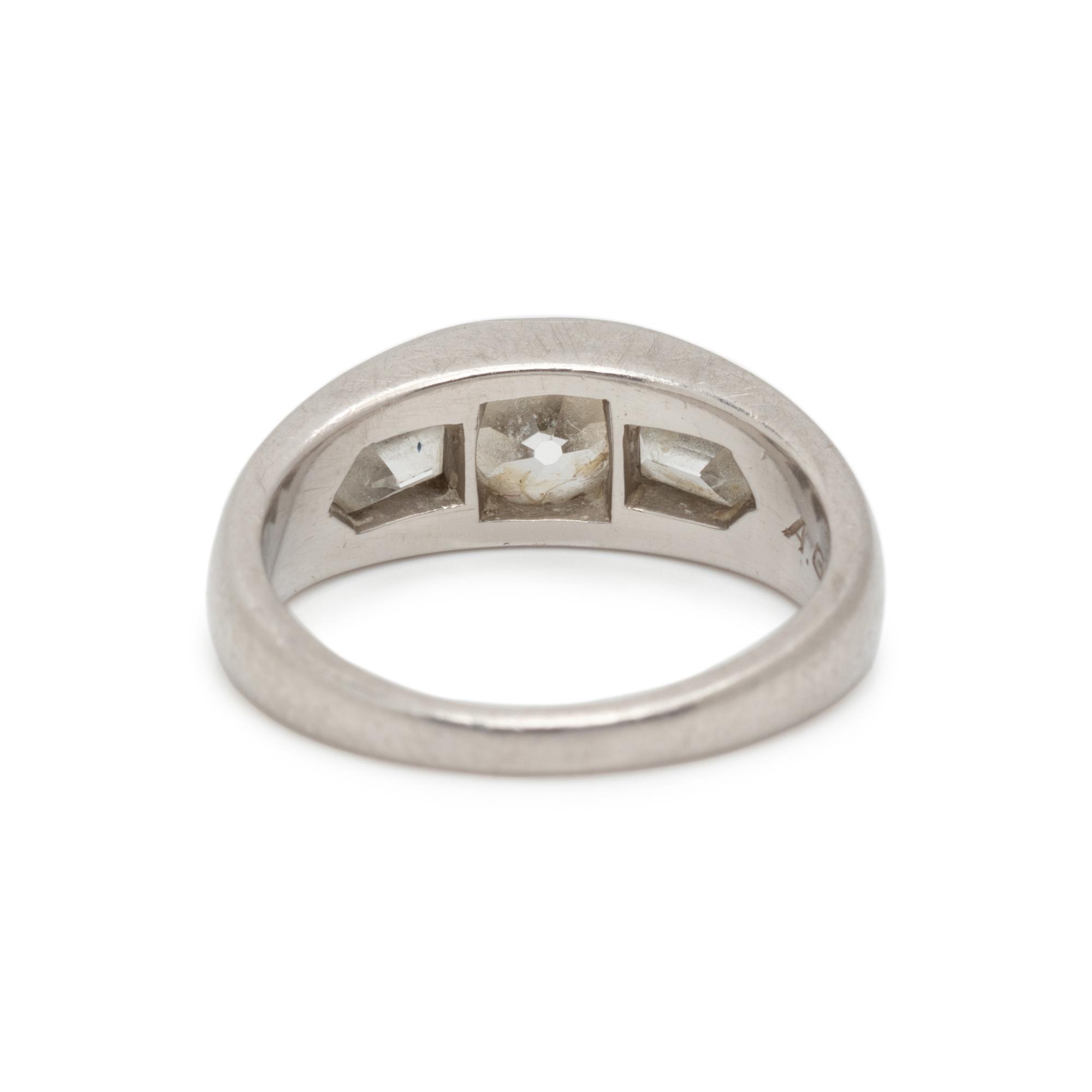 GILLOT, ANTIQUE, PLATINUM AND DIAMOND RING