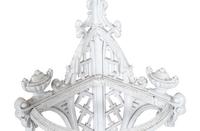 An Italian White-Painted Iron Marble Top Console and a Victorian Umbrella Stand