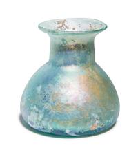 A Roman Blue Glass Flask