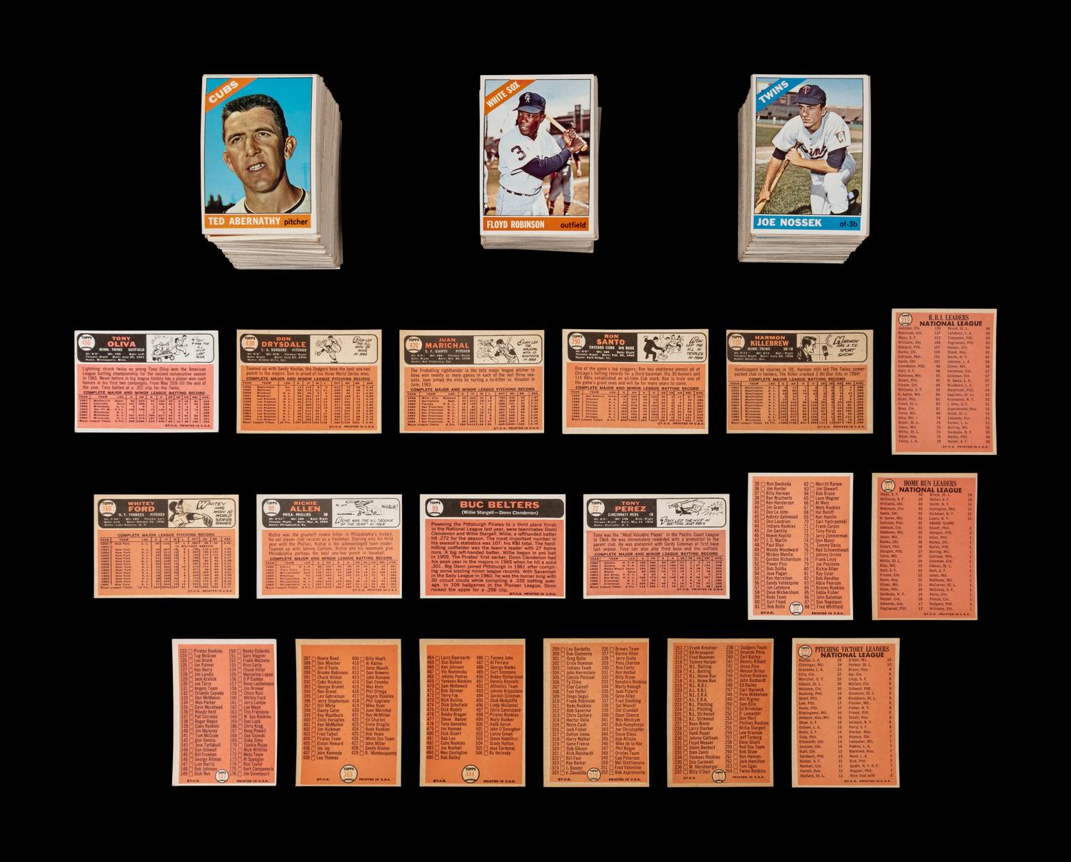 A Collection of Over 550 1966 Topps Baseball Cards Including Hall of Famers