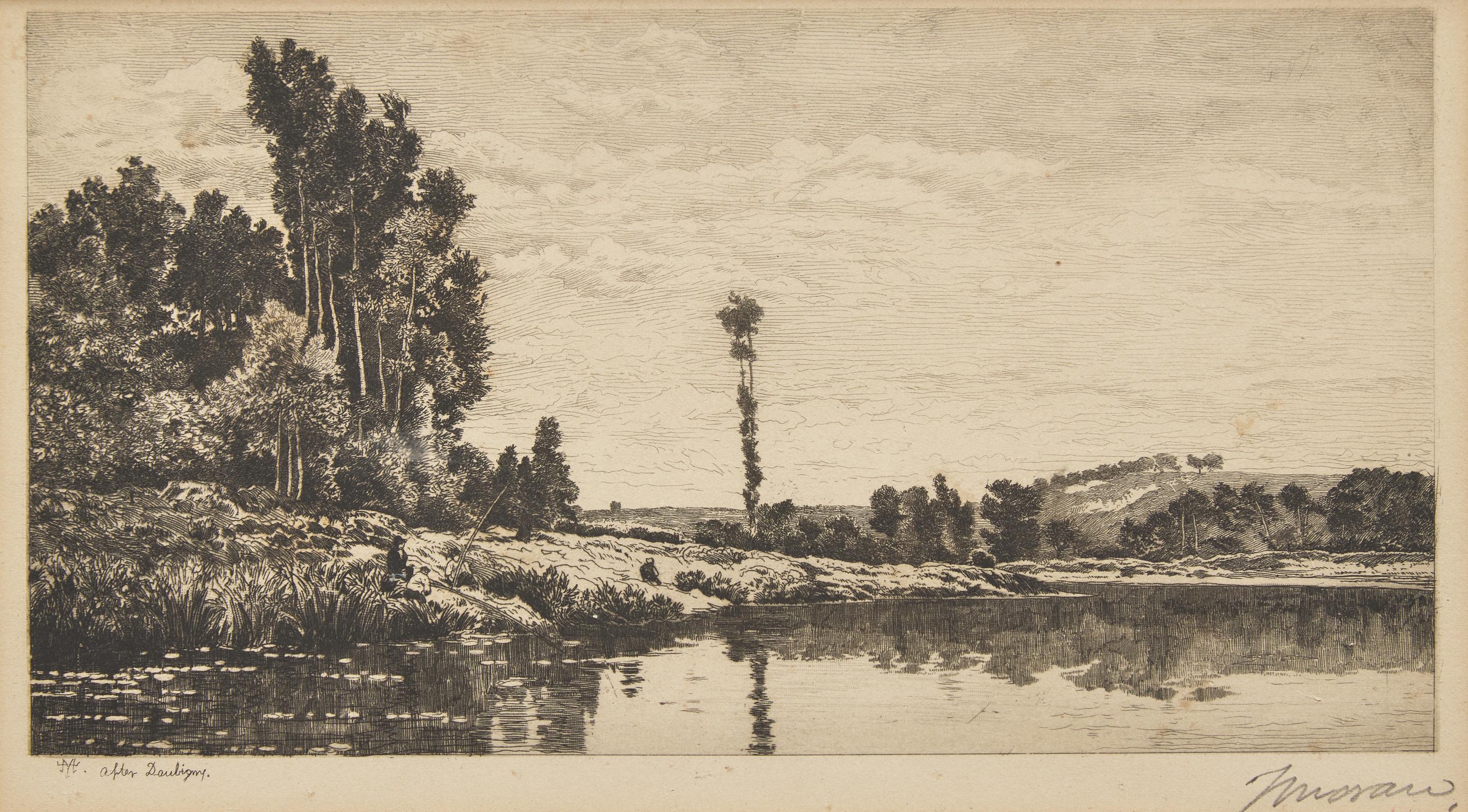 Thomas Moran (American, 1837-1926) — Landscape on the river Marne ( After Daubigny), ca. 1886