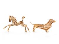 COLLECTION OF YELLOW GOLD ANIMAL BROOCHES