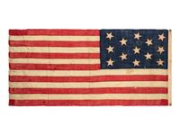[FLAGS]. 13-star American flag, possibly a US Navy boat flag. Ca late-19th century.
