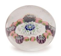 A Miniature Clichy Concentric Millefiori Glass Paperweight