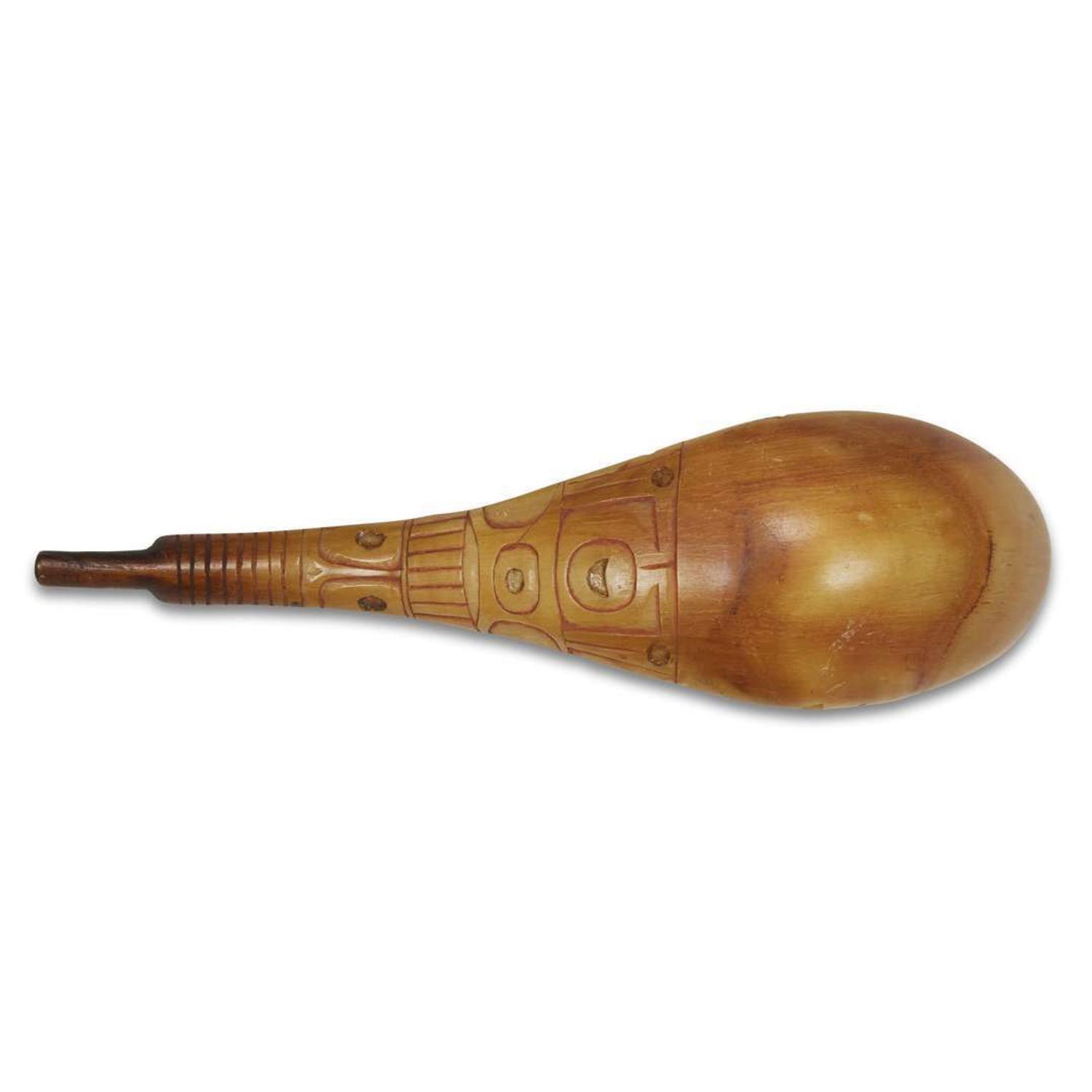 Northwest Coast mother-of-pearl inlaid horn spoon probably Haida, late 19th century