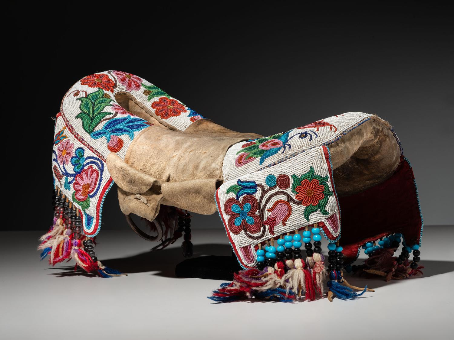 Plains Cree Beaded Hide Saddle Pad