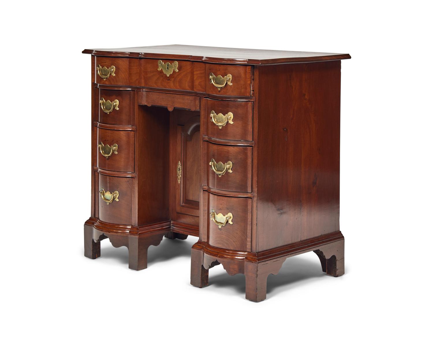 A Chippendale Mahogany Block-Front Desk