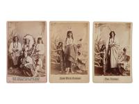 BARRY, David F. (1854-1934), photographer. A group of 5 cabinet cards of Slow White Buffalo, Crow Eagle, Iron Thunder, and Fool Thunder.