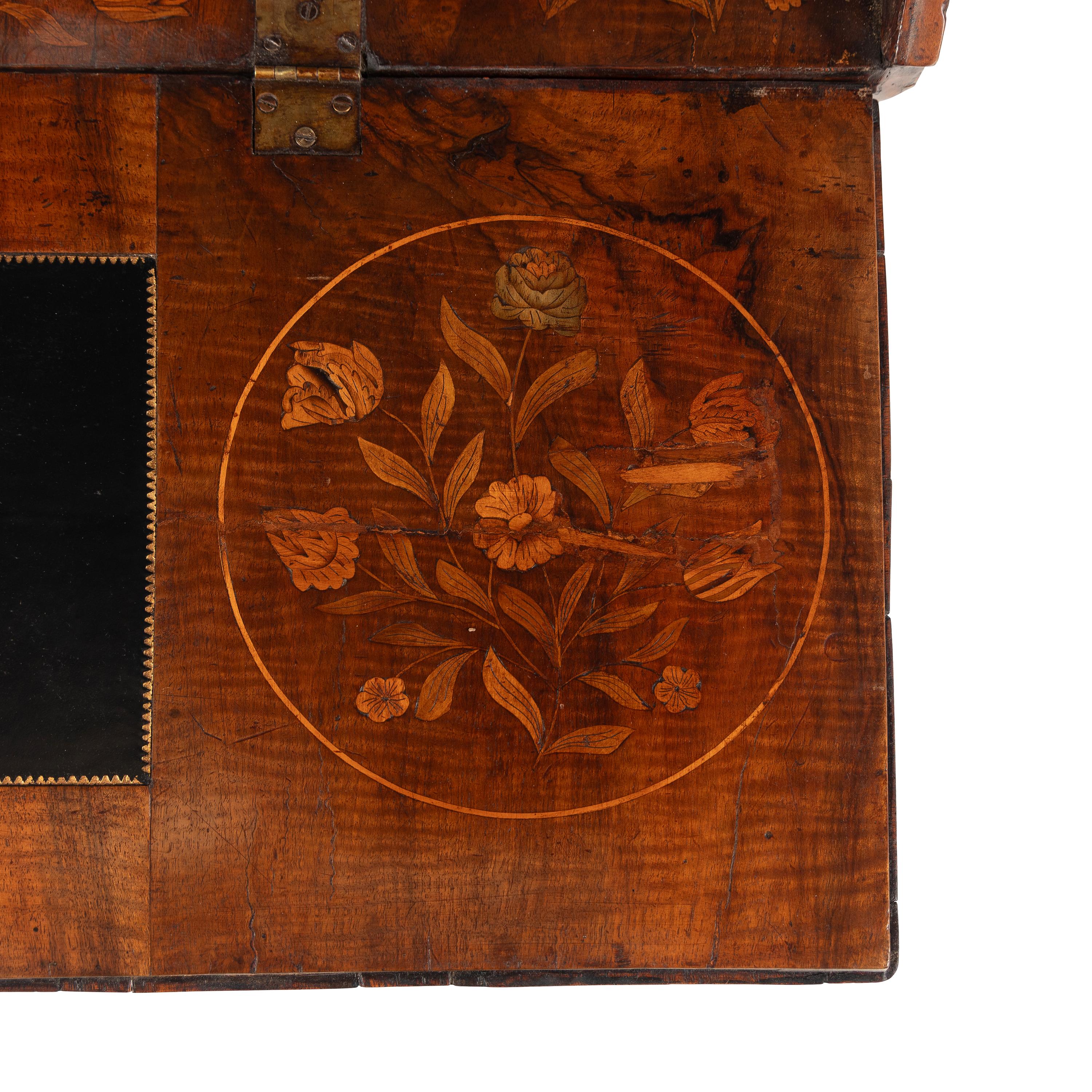 A Dutch Marquetry Slant-Front Bureau