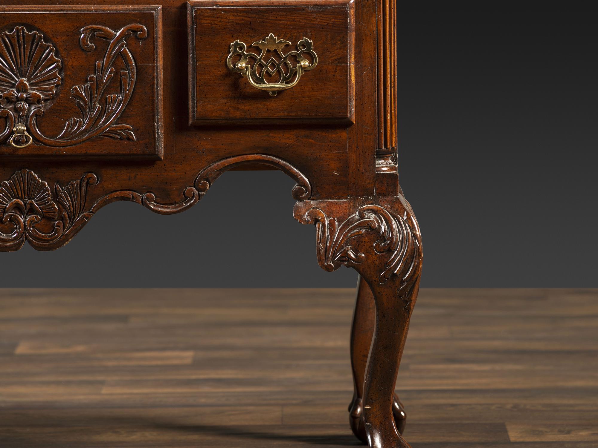 A Chippendale Style Carved Mahogany Dressing Table