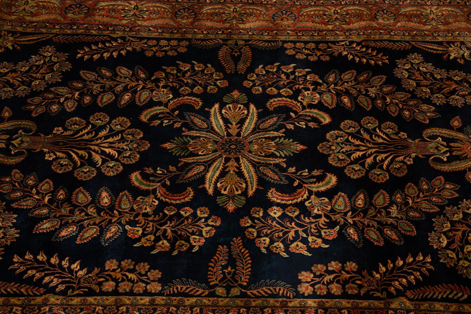 An Indian Persian Design Wool Rug — 20th Century