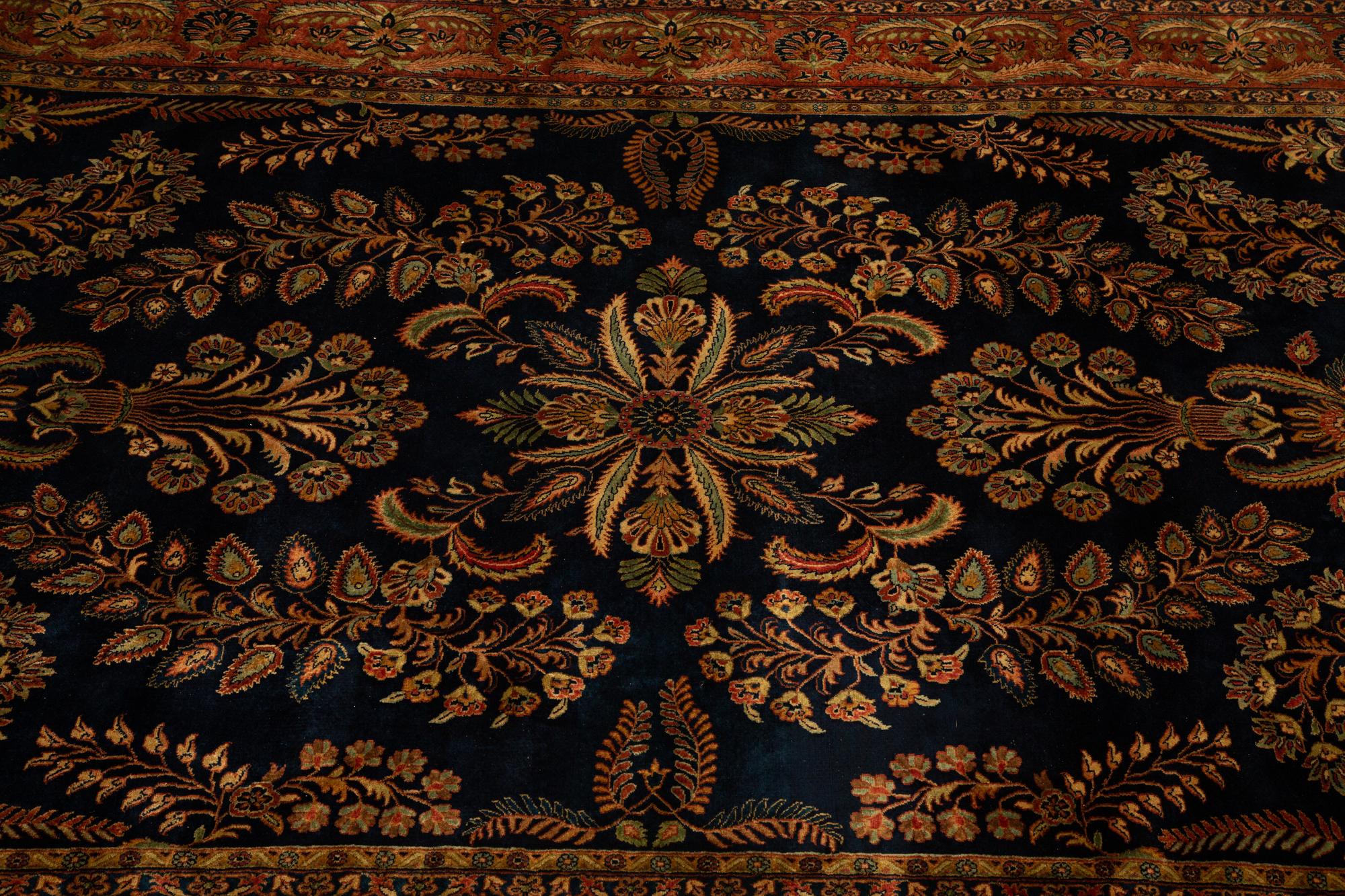 An Indian Persian Design Wool Rug — 20th Century