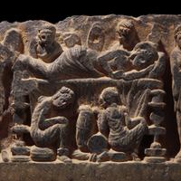 A Gandharan Grey Schist Relief with Maya, 2nd/3rd Century