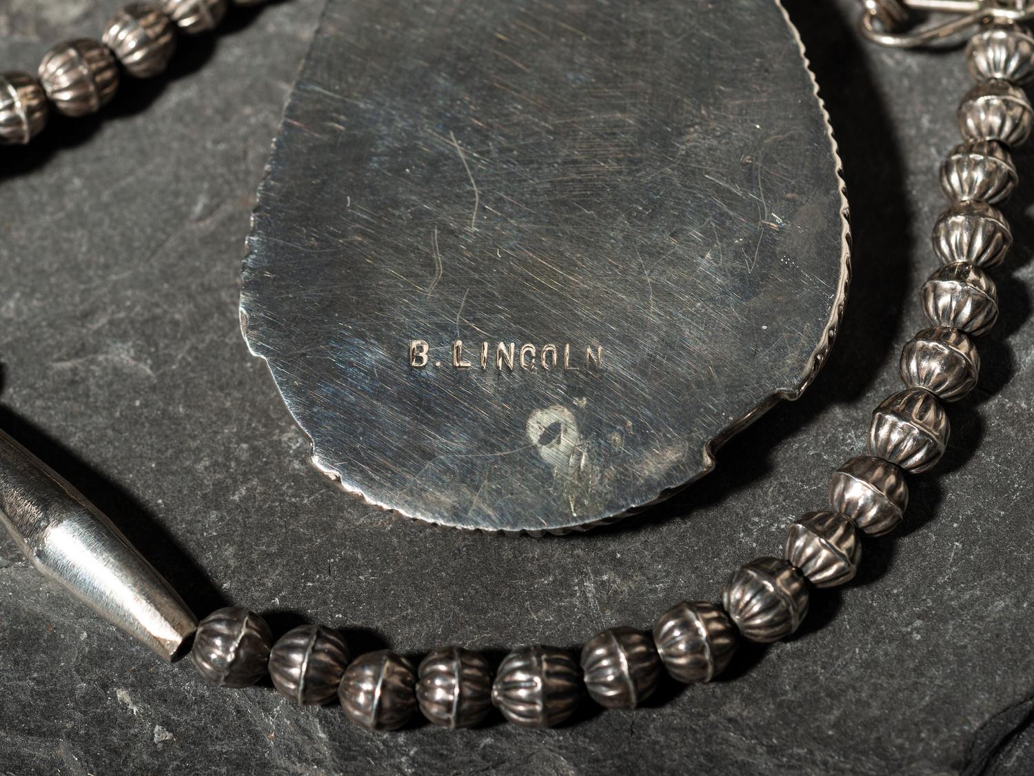 Silver and 54K Morenci Web Turquoise Necklace