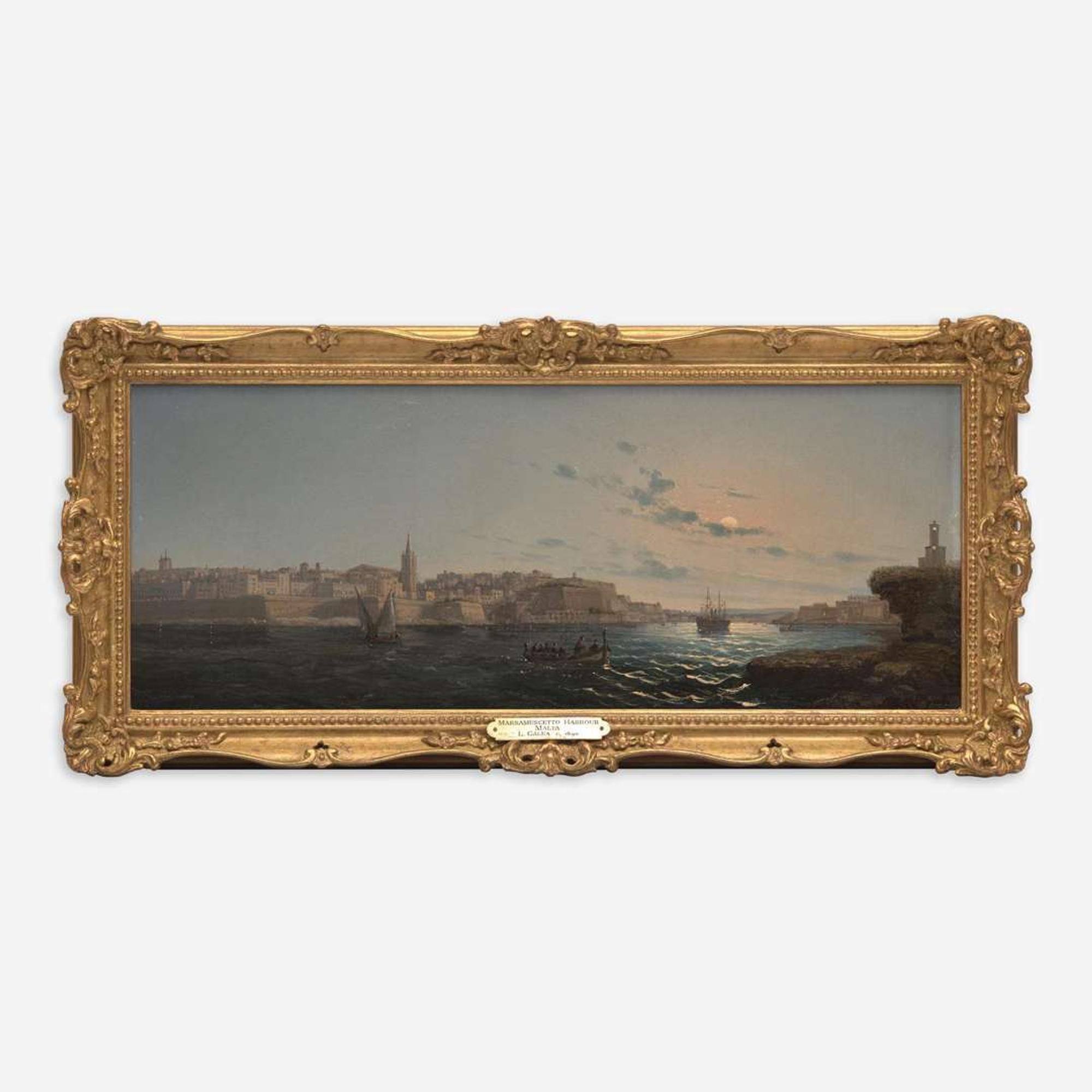 Luigi Maria Galea (Maltese, 1847–1917) View of Marsamxett Harbour, Valletta, Malta