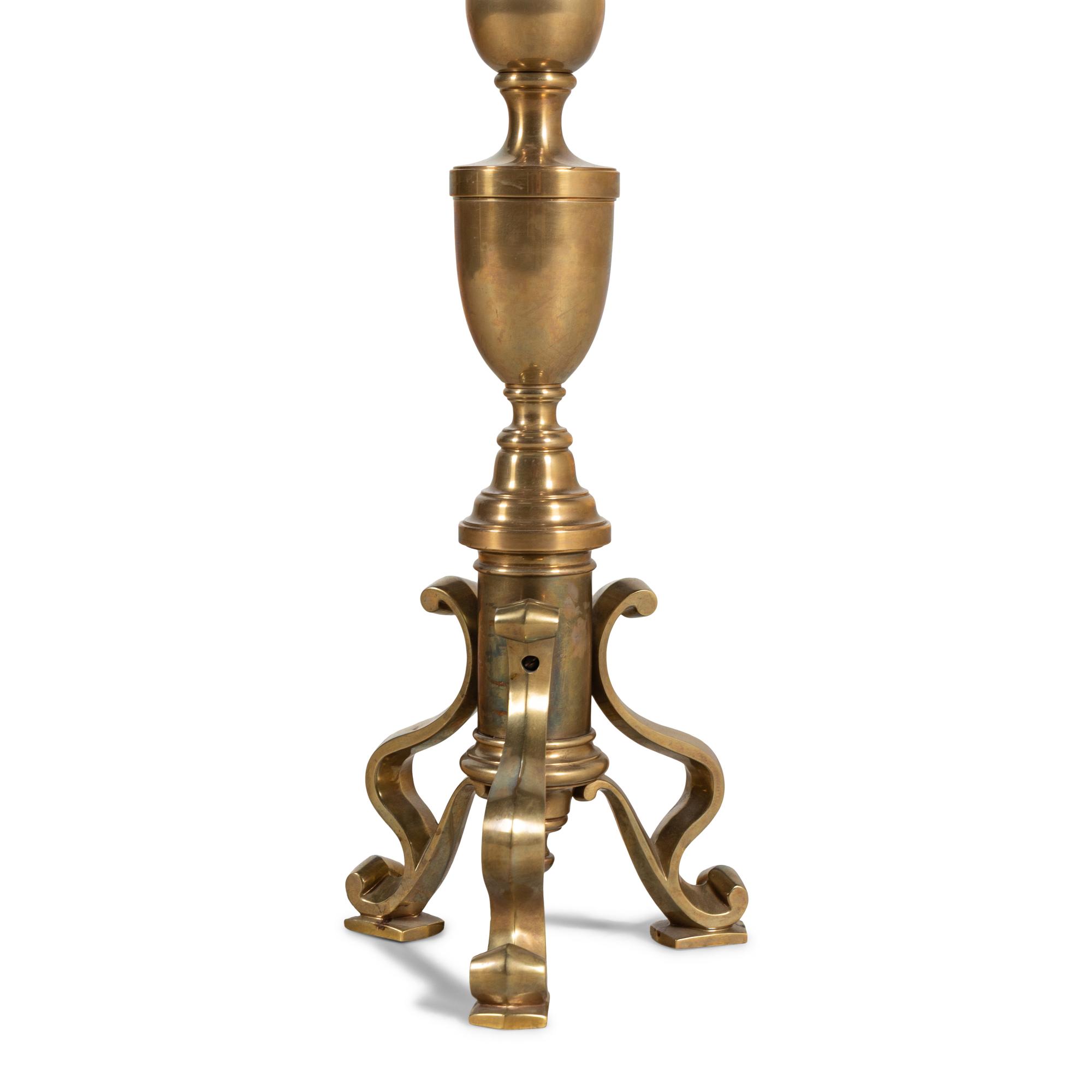 A Baroque Style Brass Floor Lamp