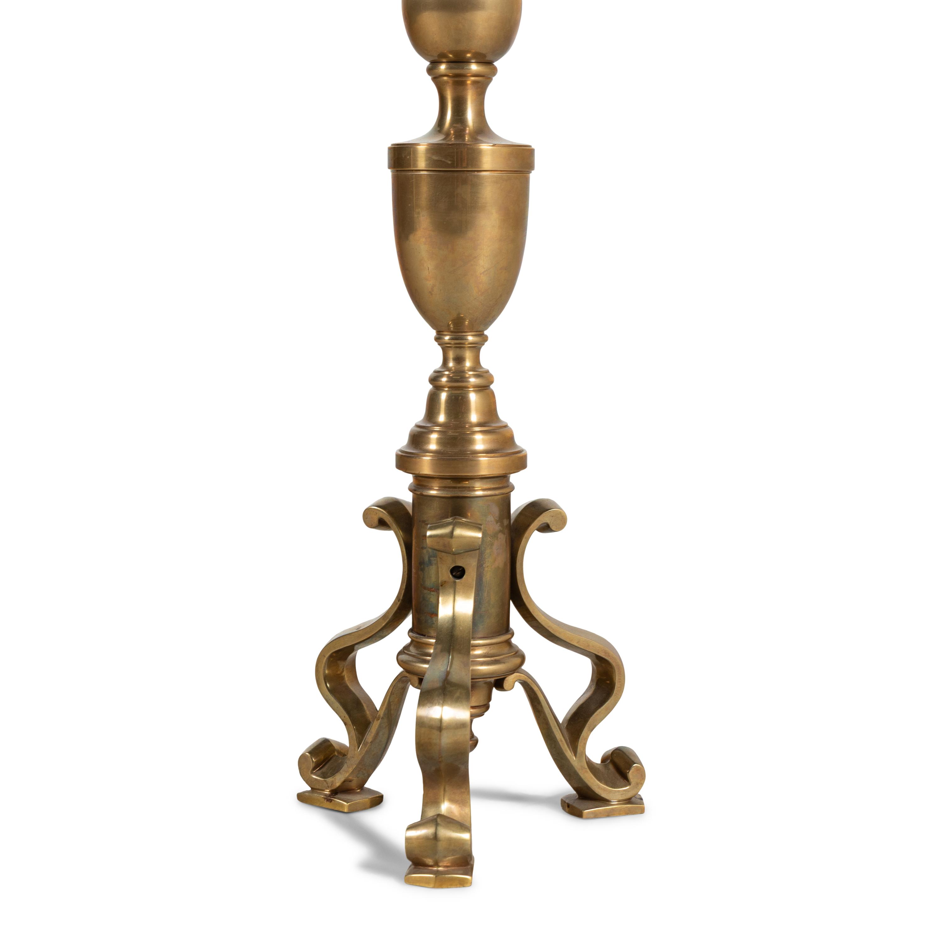 A Baroque Style Brass Floor Lamp