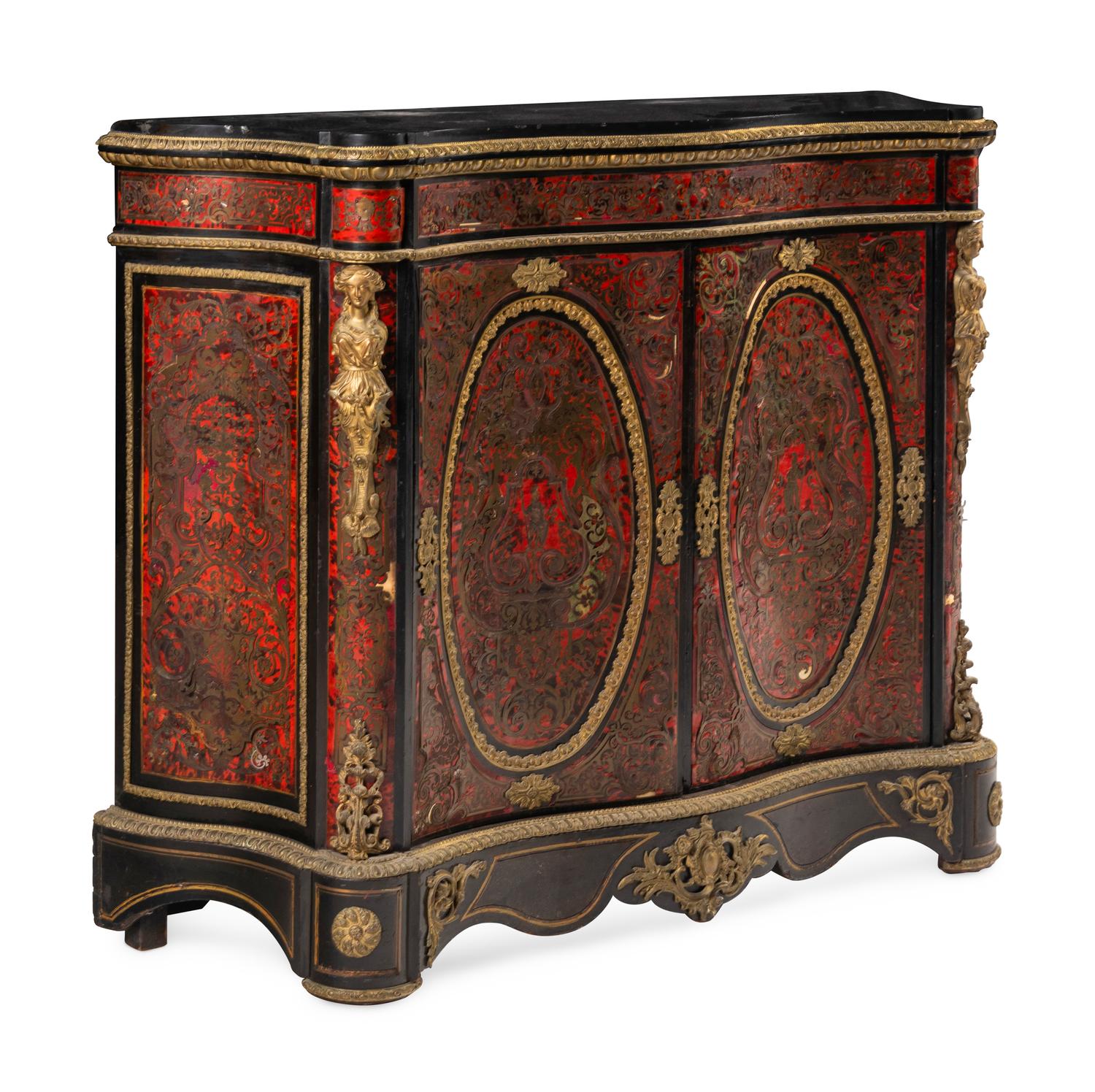 A Napoleon III Gilt Bronze Mounted Boulle Marquetry Cabinet
